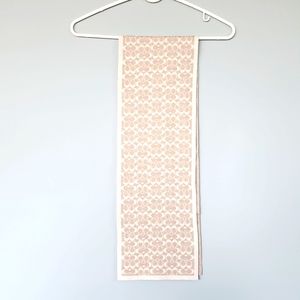 Two tone Coach Scarf. Cream/Tan with gold accents